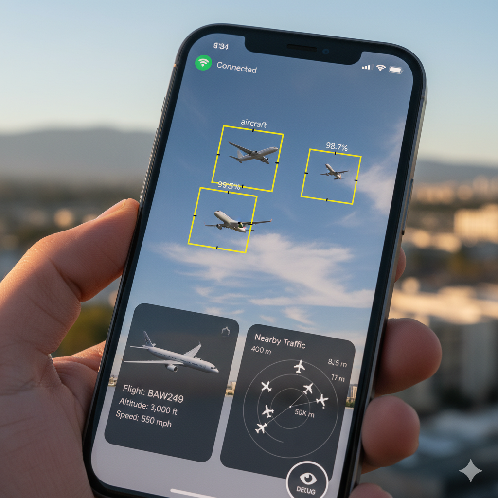 Multi-aircraft detection using YOLOv8 ML model with bounding boxes and confidence scores